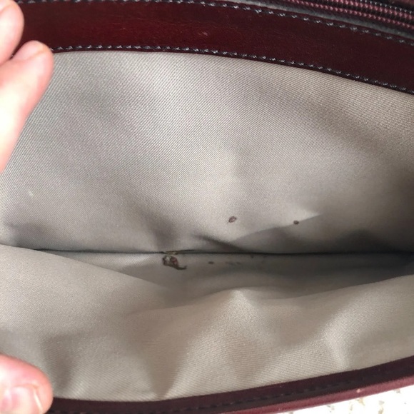 Vintage/Crafted in USA Yamani Genuine Leather Men's Purse/Briefcase Burgundy - Picture 7 of 16